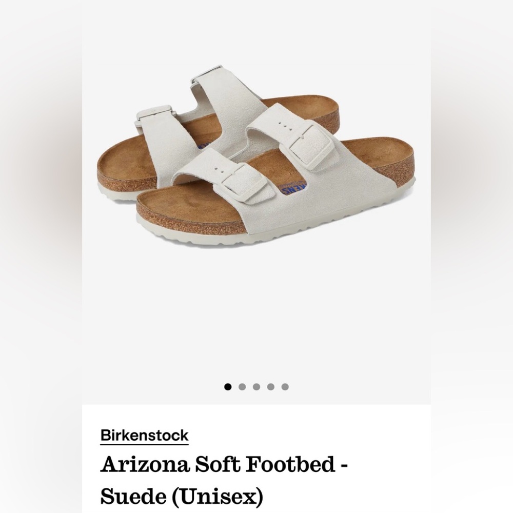 Birkenstock Arizona Soft footbed Double-Strap Sandals Antique Off-White Leather